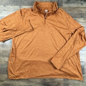 REI‎ 1/4 Zip Pullover Shirt Womens 2XL Orange Ligthweight Stretch Hiking